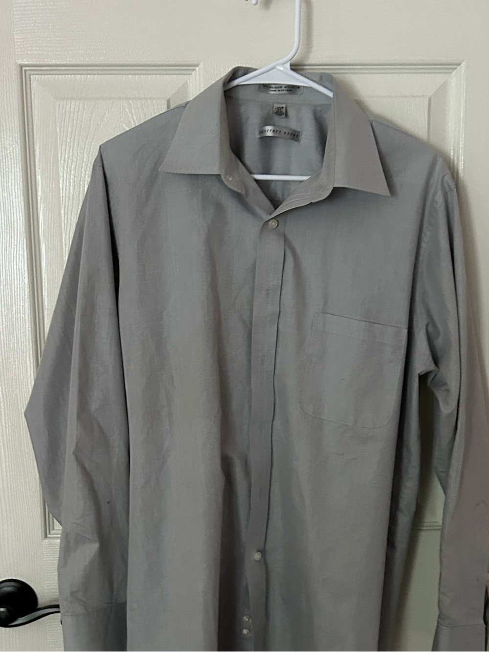 Geoffrey Beene Men's Light Gray Long-Sleeve Dress Shirt